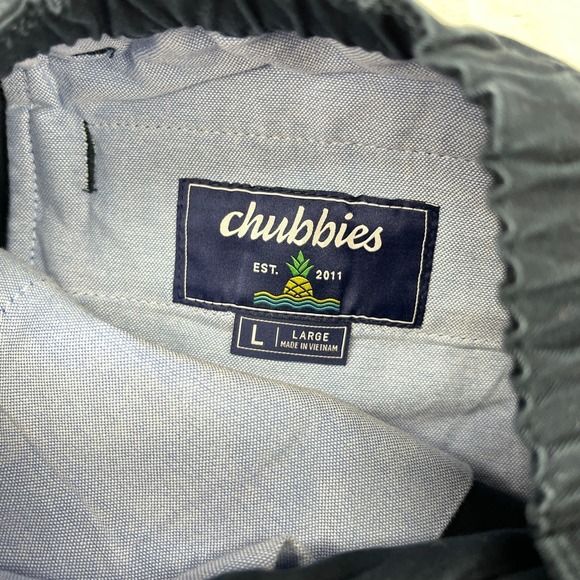 Chubbies Armadas Shorts Men L Navy Regular Fit 5.5" Inseam Stretch Elastic Waist - Picture 5 of 7